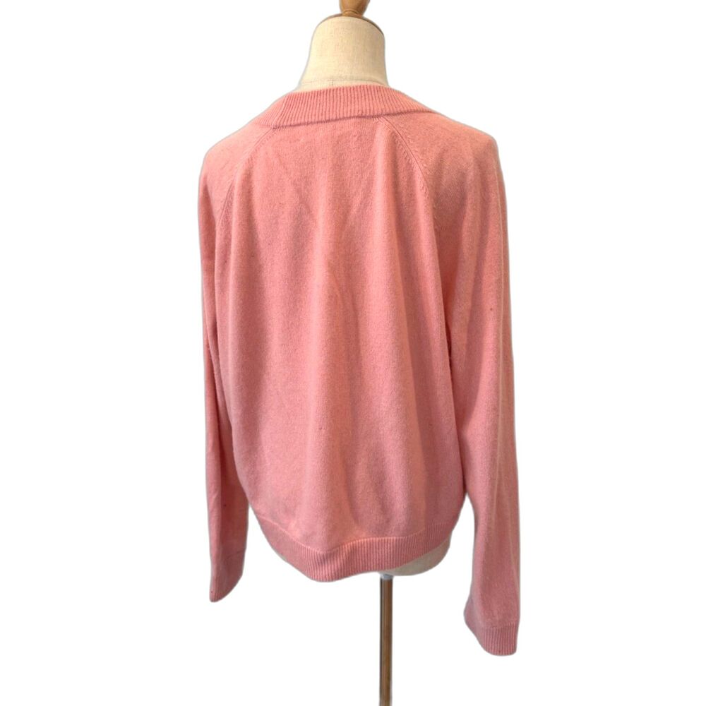 The Great The College Cardigan Petal Pink 100% Cashmere Small Oversized Boxy - Picture 2 of 7